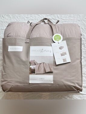 💕 NWT Queen/Full - Fawn Taupe, Dream Stories 4-Piece Comforter Set